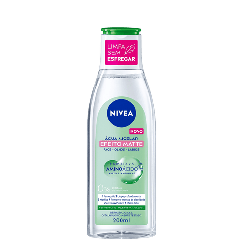 NIVEA Solução de Limpeza 7 em 1 Efeito Matte - Água Micelar 200ml