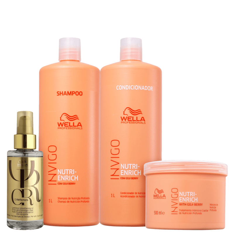 Kit Wella Professionals Invigo Nutri-Enrich Quarteto Shine Salon (4 Produtos)