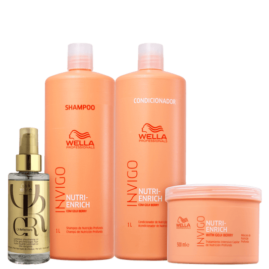 Kit Wella Professionals Invigo Nutri-Enrich Quarteto Shine Salon (4 Produtos)